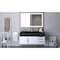 Castello Usa Nile 48" Wall Mounted White Vanity With Black Top And Brushed Nickel Handles CB-MC-48W-BN-2053-BL - alternate 3
